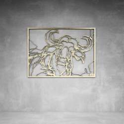Nyati Wall Art - 1000 X 750 X 20 Matt Gold Outdoor With Leds