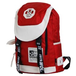 Fino K20 Unisex 22L Wolf Horse 15" Laptop Backpack - Red & White