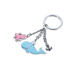 Key-ring Ocean Friends With 3 Charms Whale Octopus & Anchor