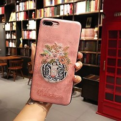 Iphone 6S Case Luxury Handmade Embroidery Flamingo Tiger Pink Style Phone Case For Iphone 6S Tiger