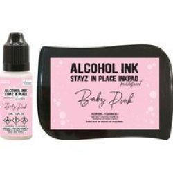 Stayz In Place Alcohol Ink Pad & Reinker 12ML - Pearlescent - Baby Pink