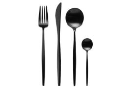 Nicolson Russell Dubai Matte Black Titanium 16 Piece Cutlery Set
