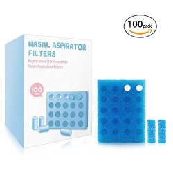 100-PACK Of Premium Nasal Aspirator Hygiene Filters Replacement For Nosefrida Nasal Aspirator Filters - Bpa Phthalate & Latex-free