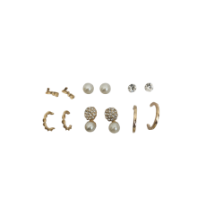 6 X Pairs Gold Earrings