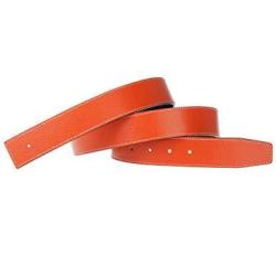 Replacement Leather Belt Strap Reversible Belt Strap Genuine Leather 1 1 2 Wide - For Hermes 32INCH Orange