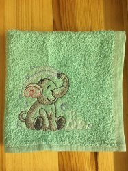 Embroidered Elephant Face Cloth