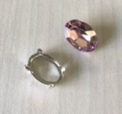 Fancy Stone Setting With 4 Holes Rhodium Plated
