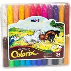 AMOS Colorix Three In One Crayons - Crayons Pastels Watercolours 24 Colours