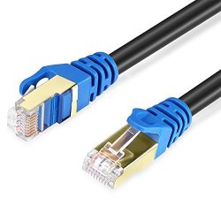 Outdoor Cat 7 Ethernet Cable 100 Ft Yljytk 10GBPS 600MHZ Cat 7 Lan Cable RJ45 Shielded Network Ethernet Cable Black 30M