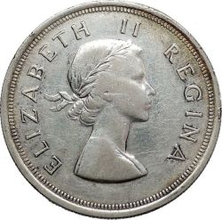 1954 South Africa 2 And Half Shilling Silver Coin