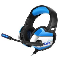 Livoty Best Gaming Headset Gamer Gaming Headphone Wireless For Computer PC PS4 With Microphone Blue