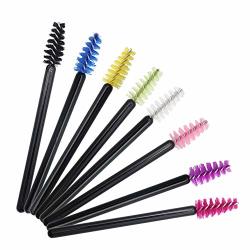 400 Pack Mascara Wands MINI Disposable Eyelash Brushes For Extensions Eye Lash Wand Brow Brush Makeup Tool Bulk 8 Colors
