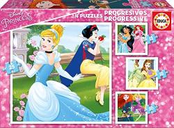 Educa 17166 Progressive Puzzles Disney Princess 12 + 16 + 20 + 25