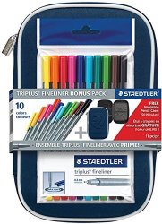 Staedtler Triplus Fineliner Pen Assorted Colors With Case: 10-COLOR Set Limited Edition