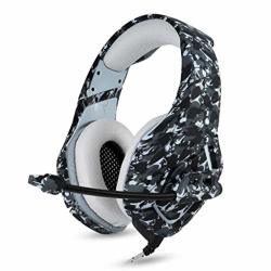 Clear And Powerful Bluetooth Headphones Wired Noise Reduction Stereo Gaming Headphone Camouflage With Microphone Sweatproof High Clarity Sound Magnetic Comfortable LED Light For PC
