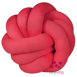 Bright Coral Knotted Scatter Pillow